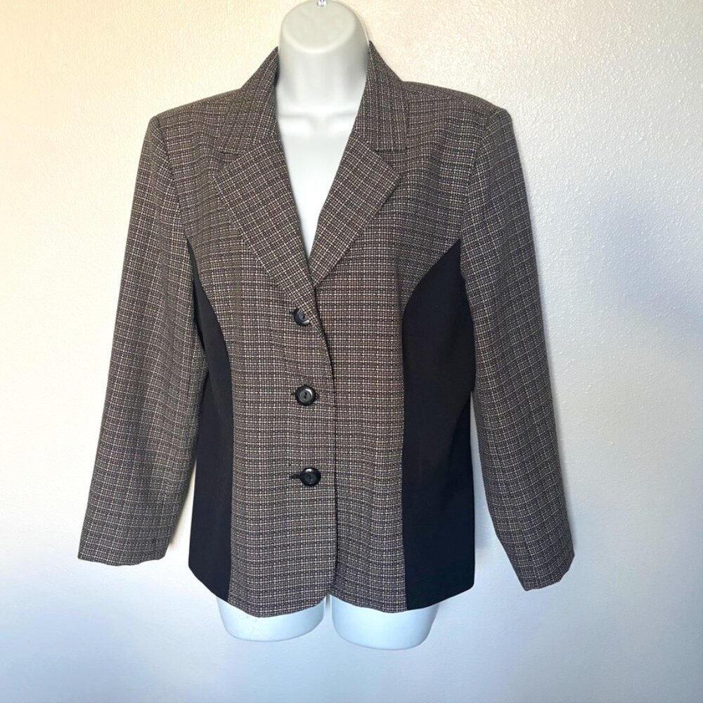 Pre-Loved Danillo Brown and black jacket/blazer, size 12